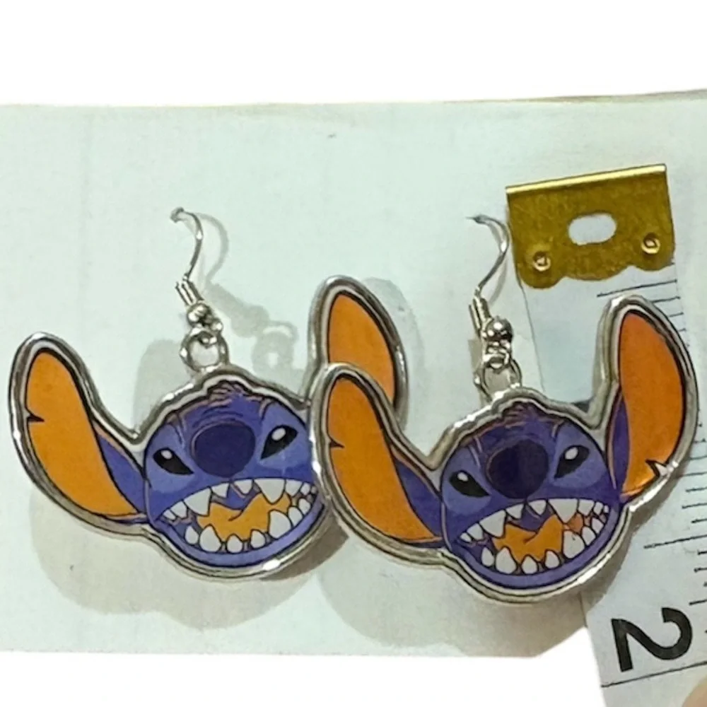 Disney “Stitch” Enamel Dangle Earrings Hypoallergenic Disneyana‎ NWOT